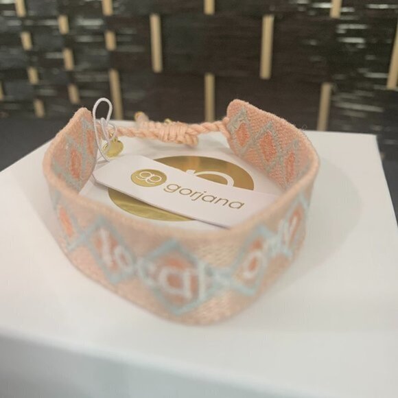 Gorjana Pink Mix Woven Locals Only Slider Bracelet - Picture 3 of 6
